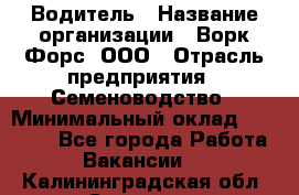 Водитель › Название организации ­ Ворк Форс, ООО › Отрасль предприятия ­ Семеноводство › Минимальный оклад ­ 42 900 - Все города Работа » Вакансии   . Калининградская обл.,Советск г.